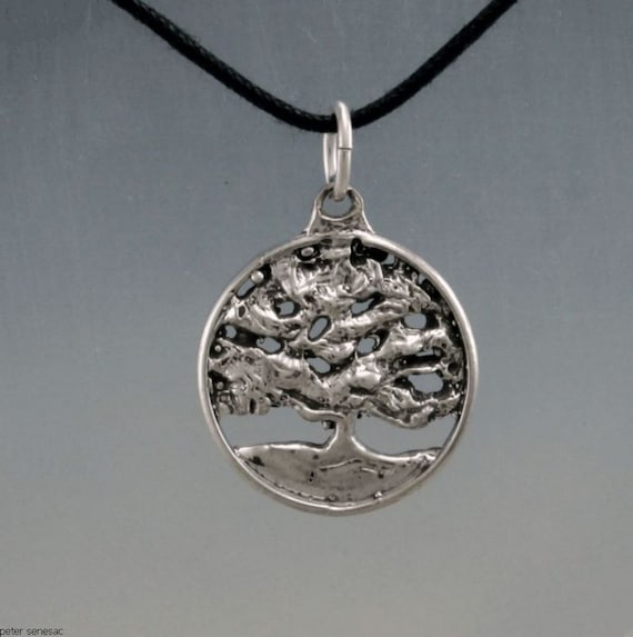 Round Live Oak Pendant in Sterling Silver Forest Life Tree of Life