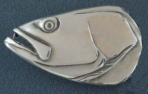 Sea Trout Fish Belt Buckle in Solid Sterling Silver Hand Made | Etsy