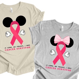 Disney Breast Cancer Warrior Shirt, Cancer Awareness T-shirt, Cancer T-shirt Pink Ribbon Shirt, Breast Cancer Shirt, Disney Cancer Shirt image 1