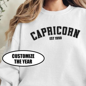 Capricorn Custom Year Birthday Sweatshirt, Custom Capricorn Birthday Sweatshirt, Birthday Sweater, Astrology Shirt Capricorn, Capricorn Gift