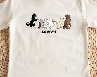 Custom Little Bear Toddler Shirt, Cartoon Lover Kids Shirt, Animal Graphics Gifts, 90's Television Series Shirt, Animal Friends Gift