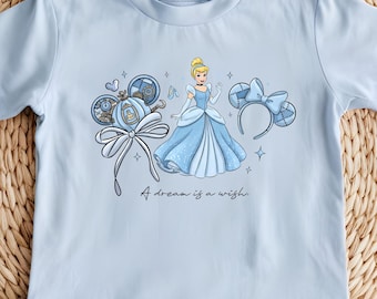 A Dream Is a Wish Cinderella T-Shirt, Disney Princess Kids Shirt, Cute Cinderella Fall Outfit