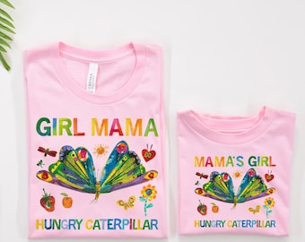One Hungry Caterpillar Family T shirts, Mama' Boy and Girl Shirts, Boy Mama Girl Mama T-shirt, Mothers Day Gifts,