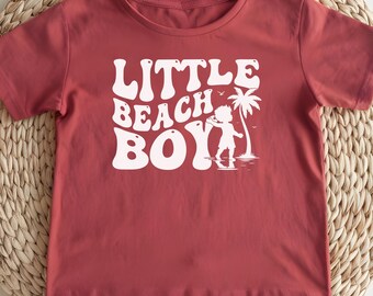 Little Beach Boy Summer Shirt, Retro Kids Beach Shirt, Toddler Boy Vacation Tee, Summer Beach Graphic Tee for Kids, Coastal Kid Shirt