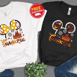 Thanksgiving Couple Shirt, Disney Thankful Shirt, Disney Thanksgiving Gift, Thanksgiving Shirt, Mickey and Minnie Shirt