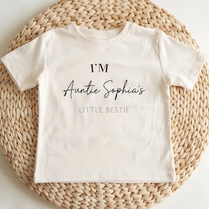Auntie Baby Grow, Custom Baby Baby Grow With Aunty Name, Personalized Baby Announcement Clothes Gift for Aunt, Auntie&#39;s little bestie