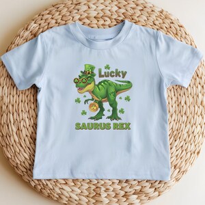 Lucky Saurus Rex Shirt, St. Patrick&#39;s Day Shirt, Lucky Toddler, Lucky Shirt Baby, St Patty&#39;s Day, Iris Toddler,  Dinosaur Toddler