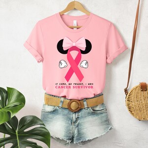 Disney Breast Cancer Warrior Shirt, Cancer Awareness T-shirt, Cancer T-shirt Pink Ribbon Shirt, Breast Cancer Shirt, Disney Cancer Shirt image 4