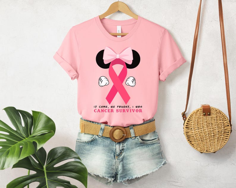 Disney Breast Cancer Warrior Shirt, Cancer Awareness T-shirt, Cancer T-shirt Pink Ribbon Shirt, Breast Cancer Shirt, Disney Cancer Shirt image 4