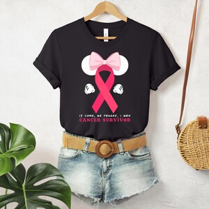 Disney Breast Cancer Warrior Shirt, Cancer Awareness T-shirt, Cancer T-shirt Pink Ribbon Shirt, Breast Cancer Shirt, Disney Cancer Shirt image 3