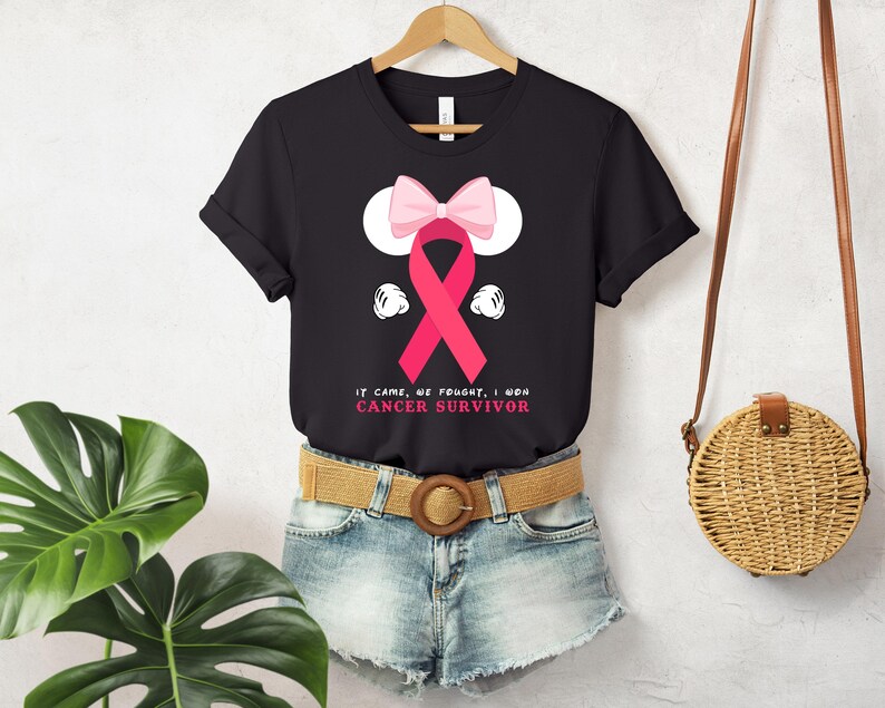 Disney Breast Cancer Warrior Shirt, Cancer Awareness T-shirt, Cancer T-shirt Pink Ribbon Shirt, Breast Cancer Shirt, Disney Cancer Shirt image 3