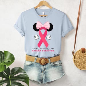 Disney Breast Cancer Warrior Shirt, Cancer Awareness T-shirt, Cancer T-shirt Pink Ribbon Shirt, Breast Cancer Shirt, Disney Cancer Shirt image 5