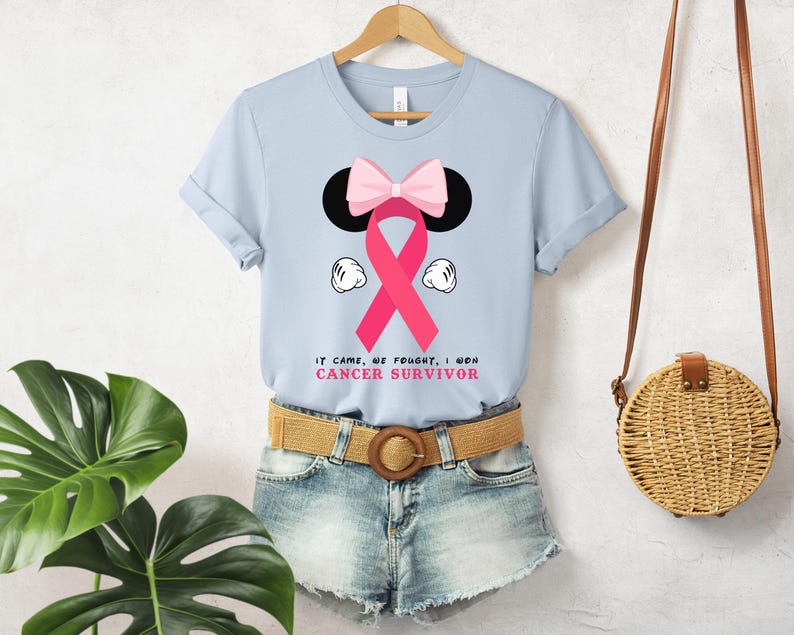 Disney Breast Cancer Warrior Shirt, Cancer Awareness T-shirt, Cancer T-shirt Pink Ribbon Shirt, Breast Cancer Shirt, Disney Cancer Shirt image 5