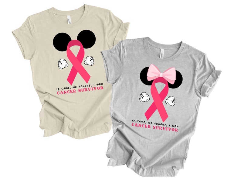 Disney Breast Cancer Warrior Shirt, Cancer Awareness T-shirt, Cancer T-shirt Pink Ribbon Shirt, Breast Cancer Shirt, Disney Cancer Shirt image 1