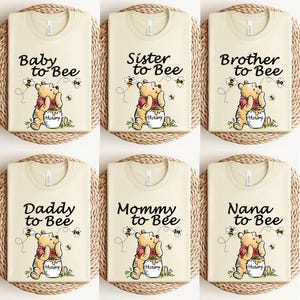 Winnie The Pooh Pregnancy to Bee Shirt, Mommy To Bee Shirt, Mommy Daddy to Bee Shirt, Pooh Bear Family to Bee Tee, Disney Pregnancy Shirt