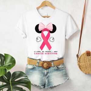 Disney Breast Cancer Warrior Shirt, Cancer Awareness T-shirt, Cancer T-shirt Pink Ribbon Shirt, Breast Cancer Shirt, Disney Cancer Shirt image 2