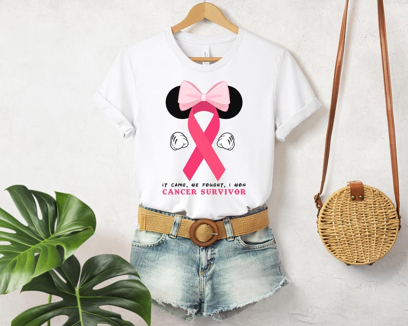 Disney Breast Cancer Warrior Shirt, Cancer Awareness T-shirt, Cancer T-shirt Pink Ribbon Shirt, Breast Cancer Shirt, Disney Cancer Shirt image 2
