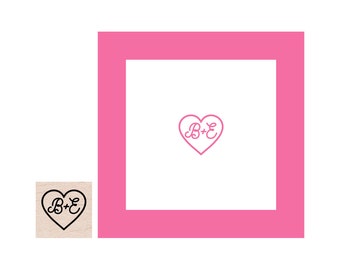 initial rubber stamp etsy