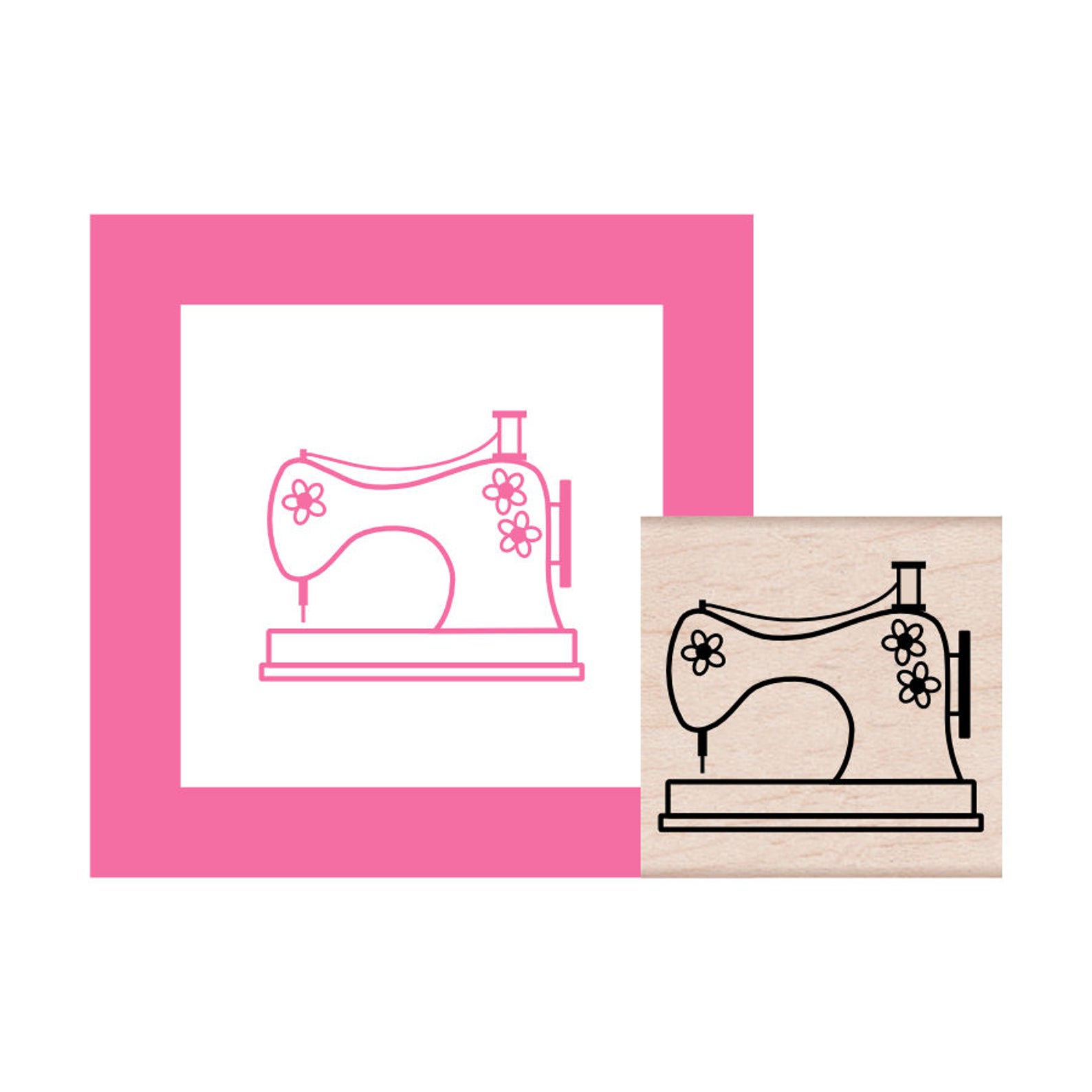 Sewing Machine Rubber Stamp Etsy