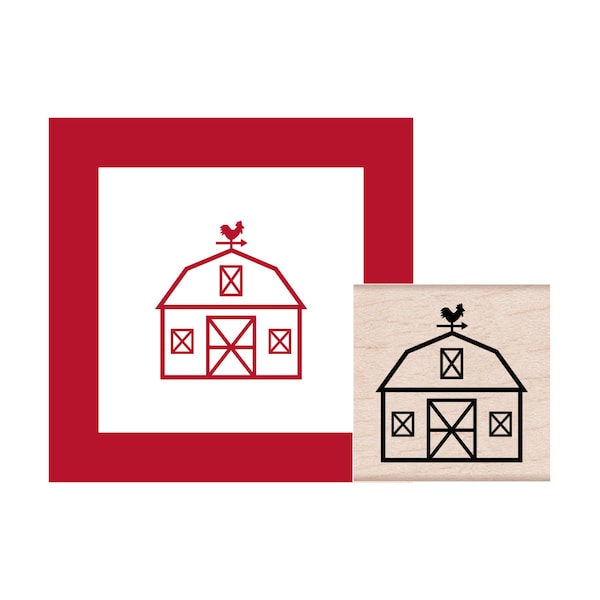 Barn Rubber Stamp Etsy