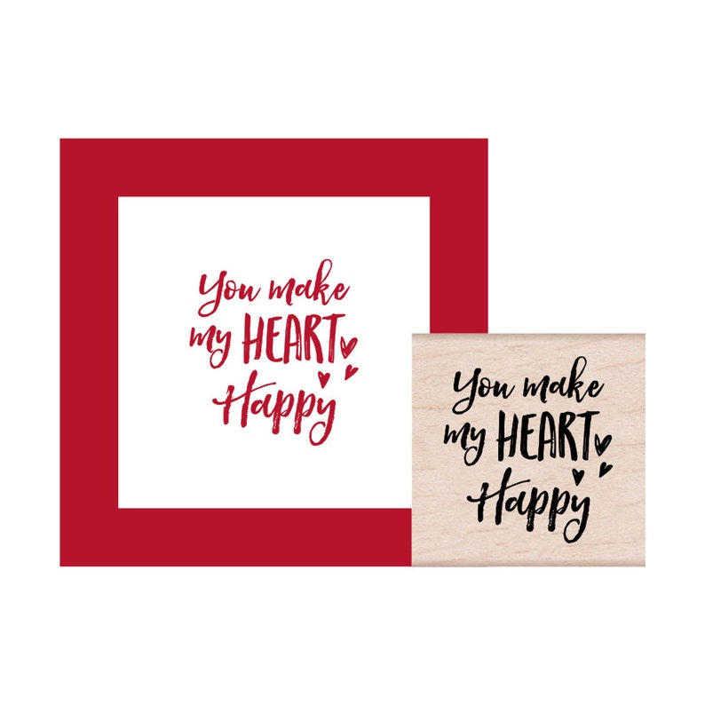 You Make my Heart Happy Rubber Stamp image 1