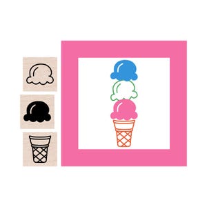 Mini Ice Cream Rubber Stamp set