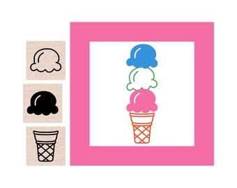 Mini Ice Cream Rubber Stamp set