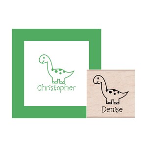 Dinosaur Brontosaurus Personalized Rubber Stamp