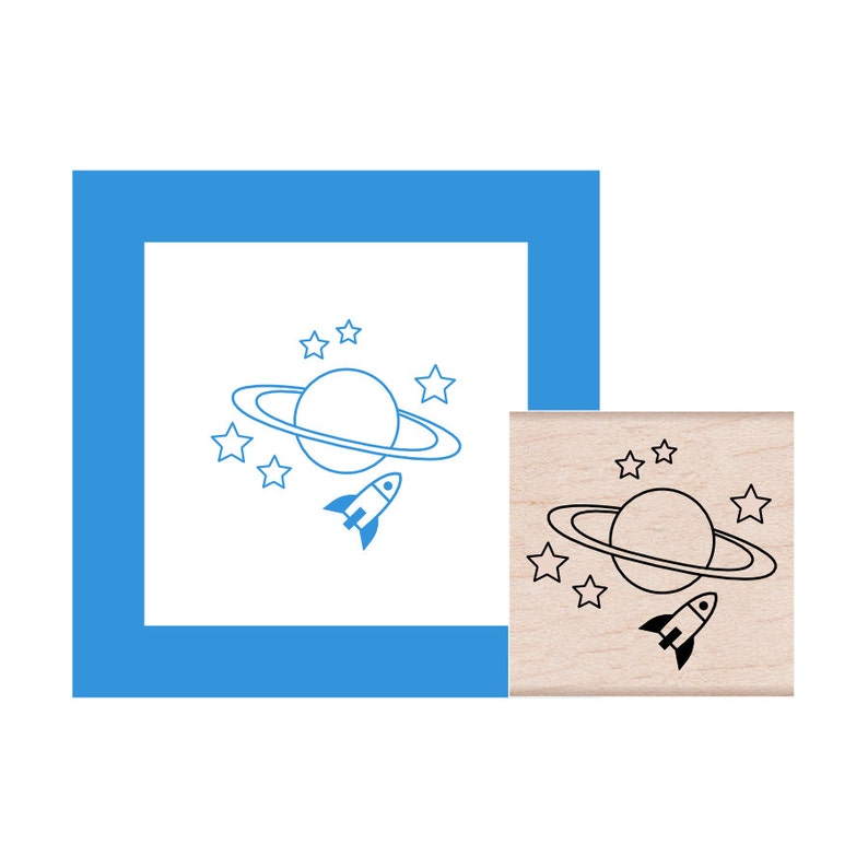 Out of this World Space Rubber Stamp