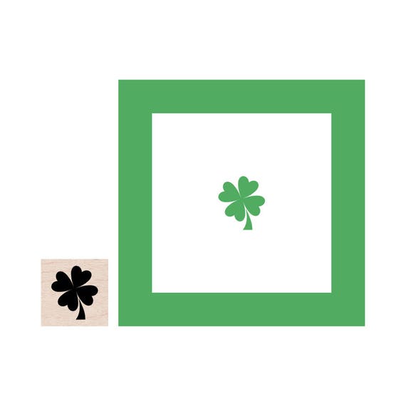0.5 x 0.5 Shamrock Wooden Rubber Stamp