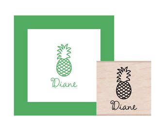 Pineapple Personalized Rubber Stamp