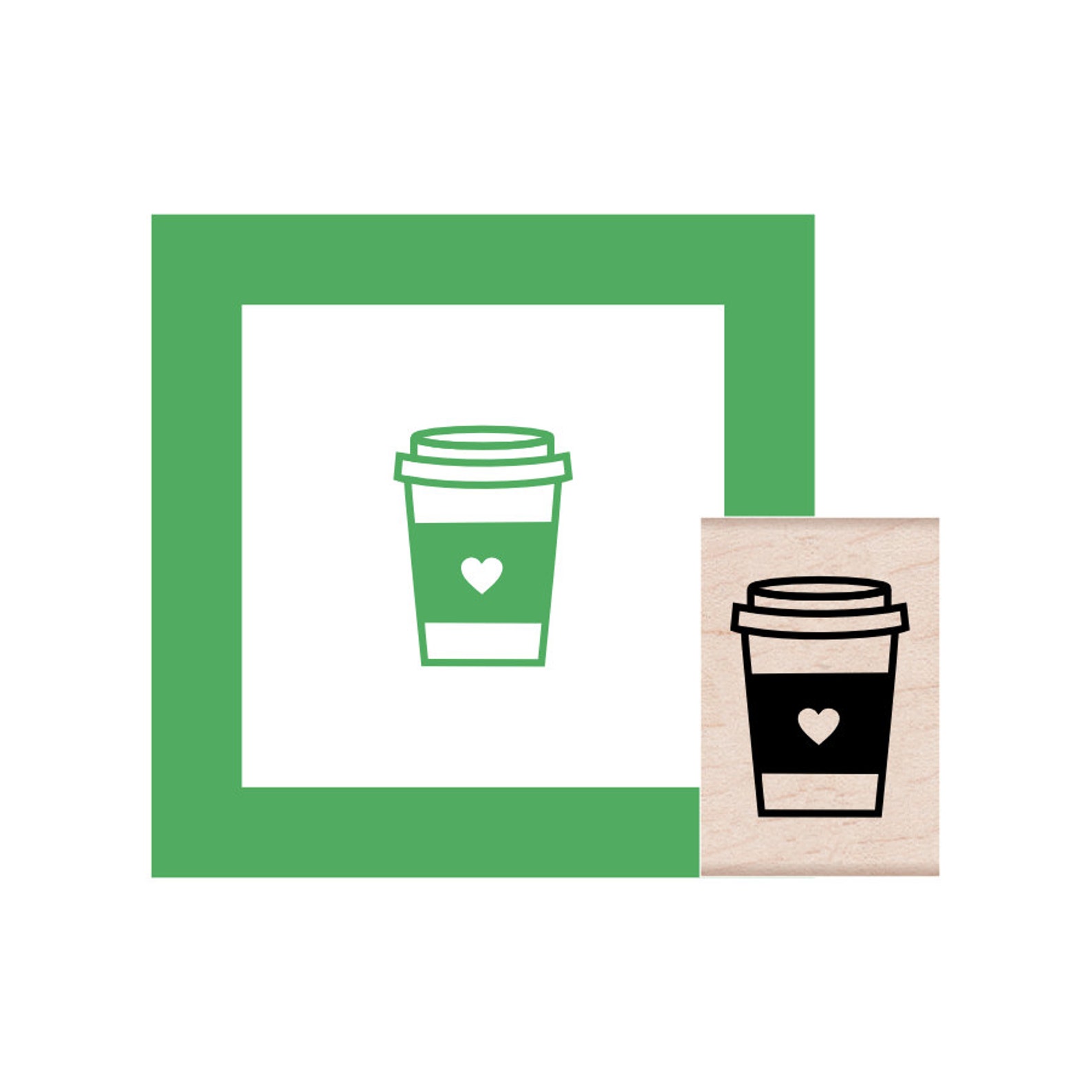 Coffee Cup Rubber Stamp Etsy