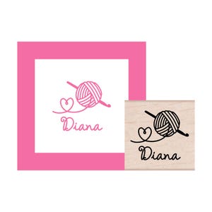 Crochet with Love Personalized Rubber Stamp