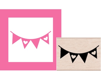 Banner Bunting Rubber Stamp