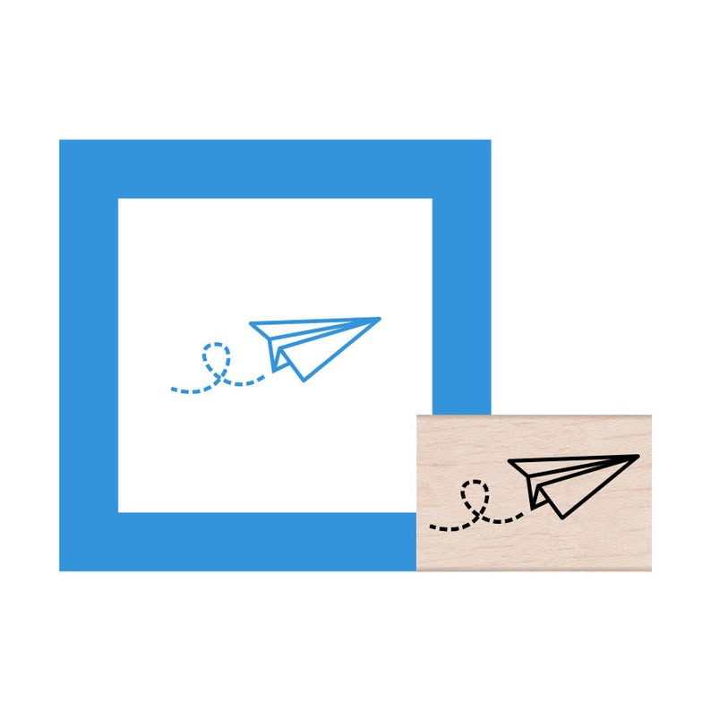 Paper Airplane Rubber Stamp image 1