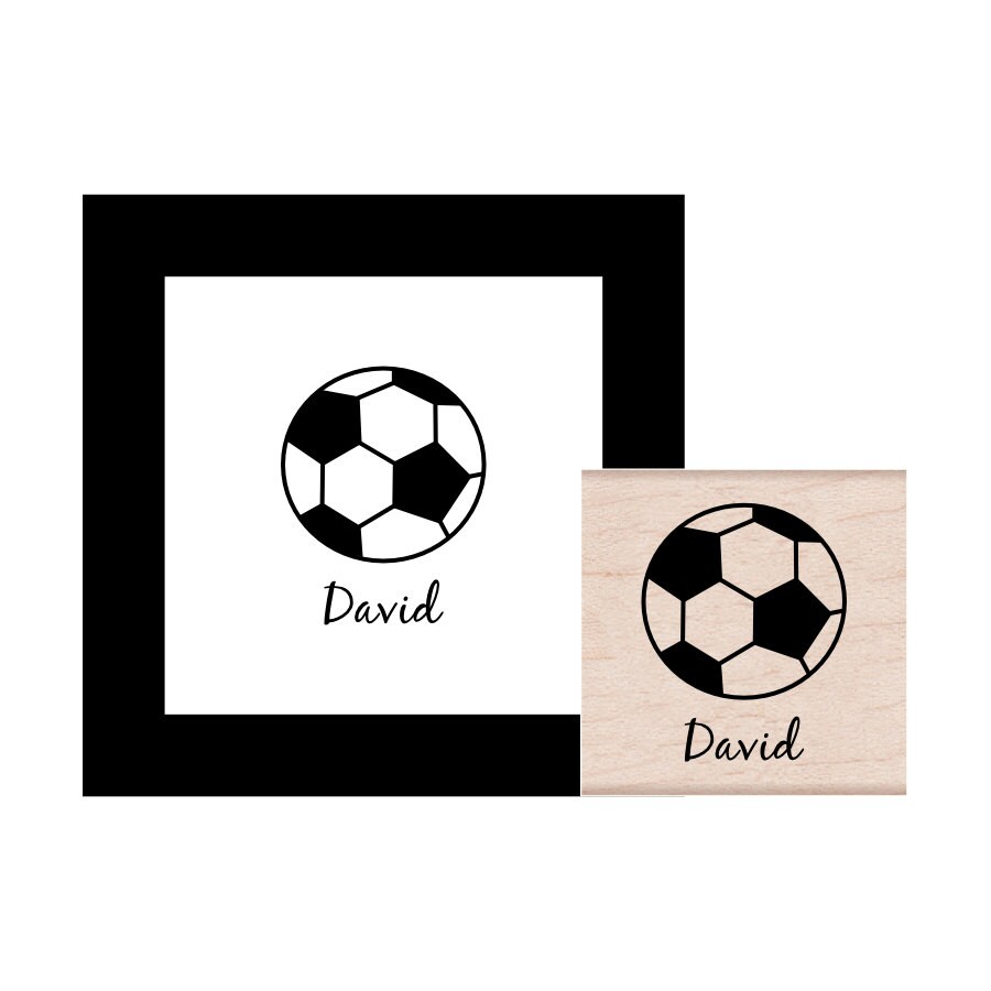 Soccer Ball Personalized Rubber Stamp Etsy