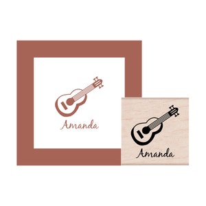 Personalized Acoustic Guitar Rubber Stamp