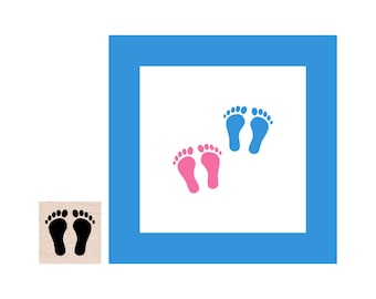 Mini Baby Feet Rubber Stamp