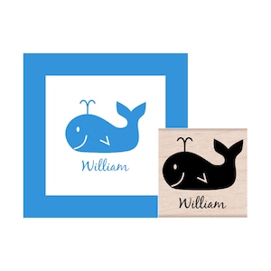 Personalized Whale Rubber Stamp