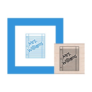Loose Leaf Paper Teacher Personalized Rubber Stamp
