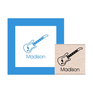 Electric Guitar Personalized Rubber Stamp