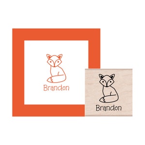 Fox Personalized Rubber Stamp image 1