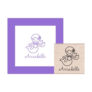 Mermaid Personalized Rubber Stamp