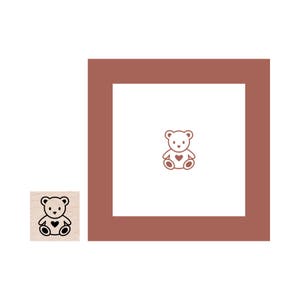 Mini Teddy Bear Rubber Stamp