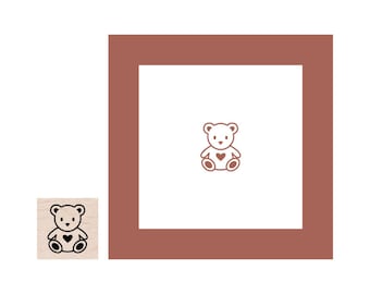 Mini Teddy Bear Rubber Stamp