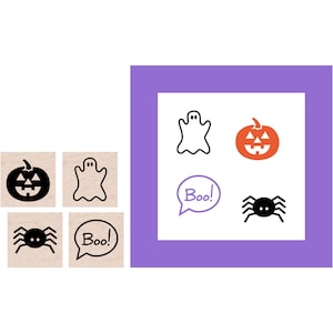 Mini Halloween Rubber Stamp set