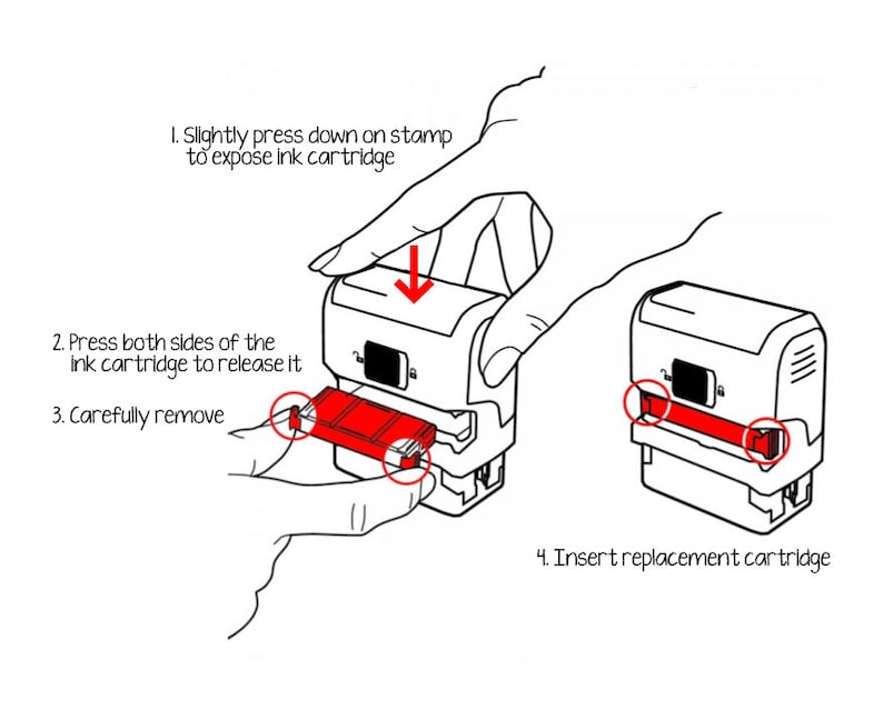 Repair Spring Ink Stamp Replacement Ink Cartridge for Your Self-inking Stamp - Etsy