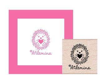 Hedgehog Personalized Rubber Stamp