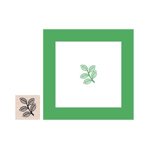 Mini Branch with Leaves Rubber Stamp
