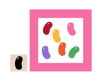 Mini Jelly Bean Rubber Stamp